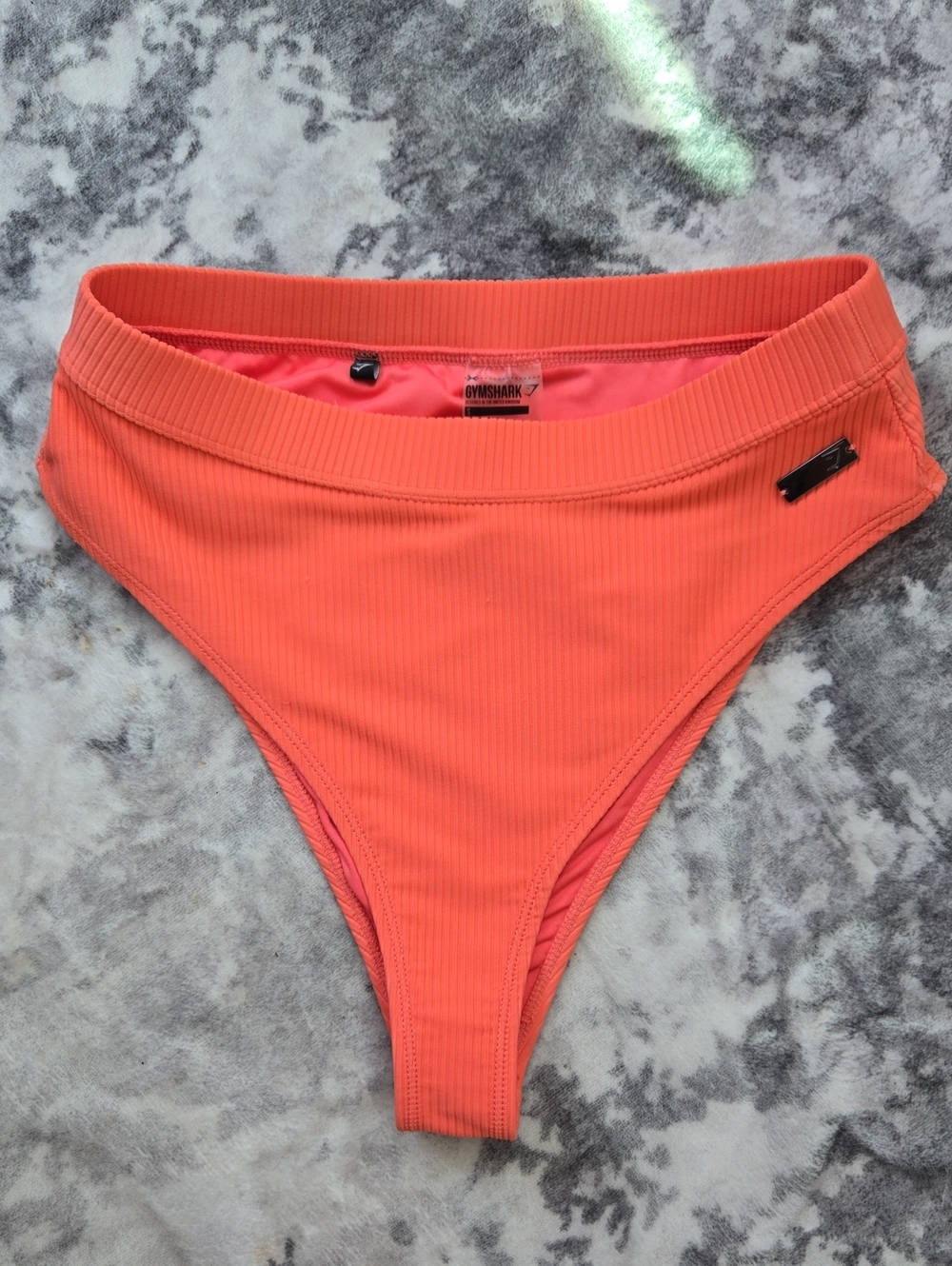 Gymshark Coral High Rise Ribbed Bikini Bottom - Picture 1 of 7